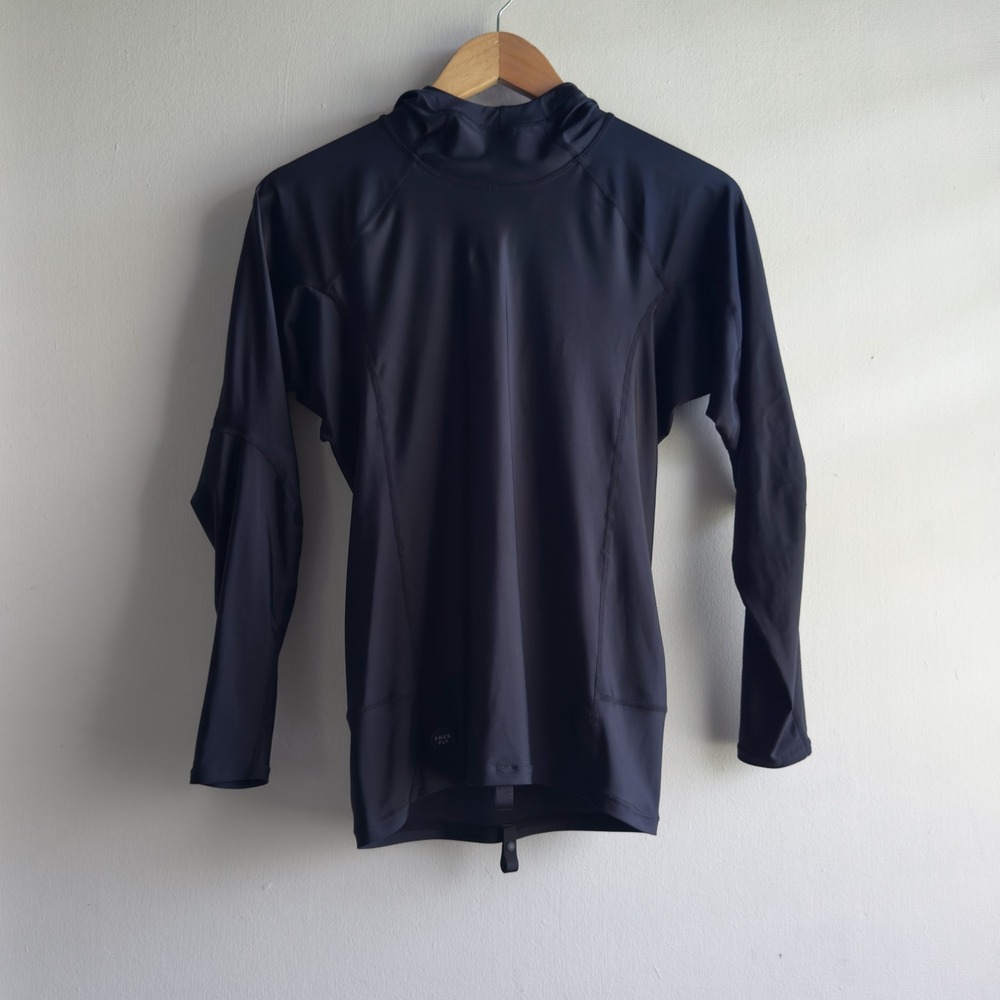 Free Fly Sun Hoodie Rash Guard Mens Large Black Performance Visor Hood Gorpcore